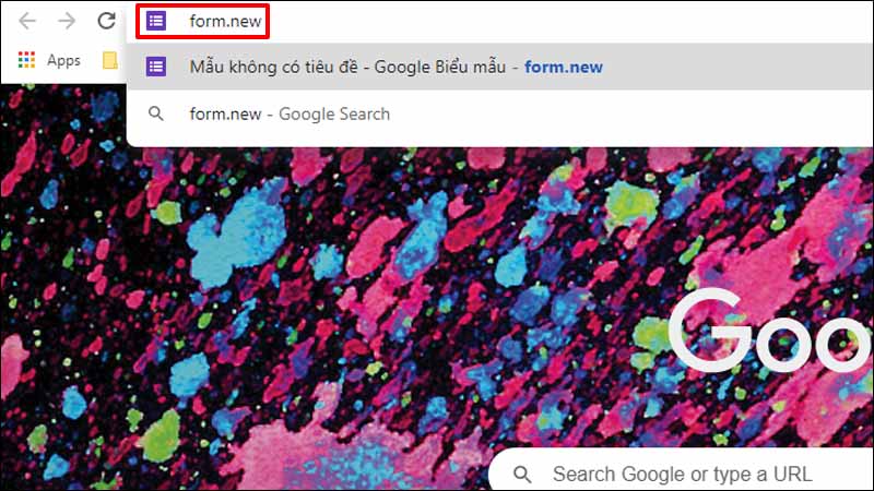 Vào Google Forms
